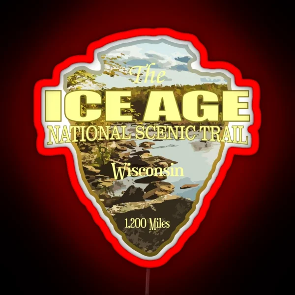 Ice Age Trail Arrowhead RGB Neon Sign