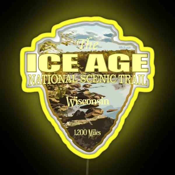 Ice Age Trail Arrowhead RGB Neon Sign