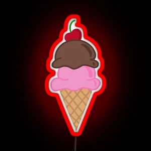 Ice Cream Cone Design RGB Neon Sign