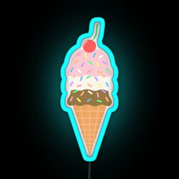 Ice Cream Cone RGB Neon Sign