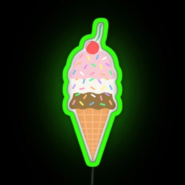 Ice Cream Cone RGB Neon Sign