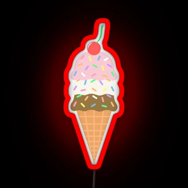 Ice Cream Cone RGB Neon Sign