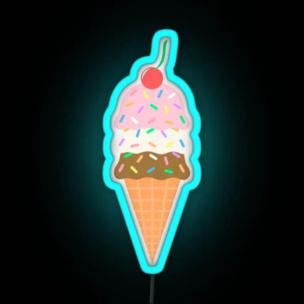 Ice Cream Cone RGB Neon Sign