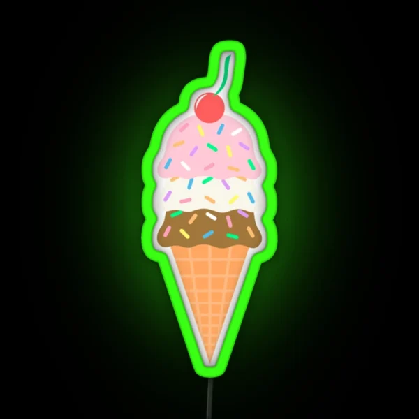 Ice Cream Cone RGB Neon Sign