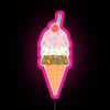 Bright and colorful customizable ice cream cone neon LED display