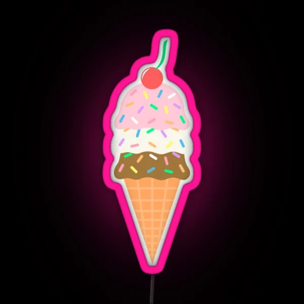 Ice Cream Cone RGB Neon Sign