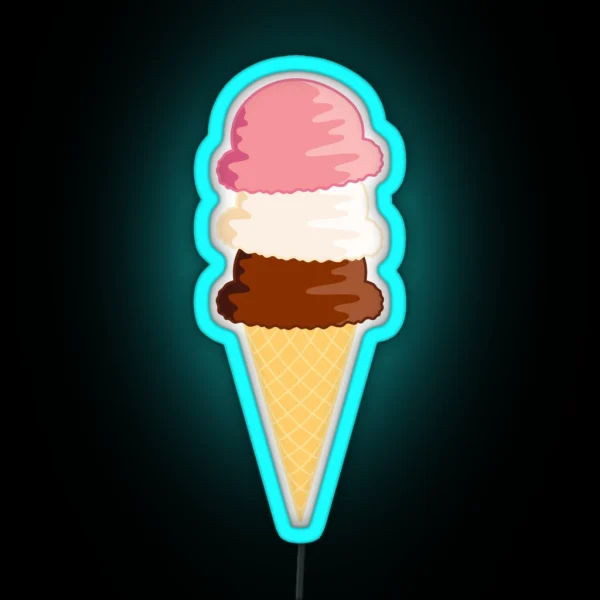 Ice Cream Cone RGB Neon Sign