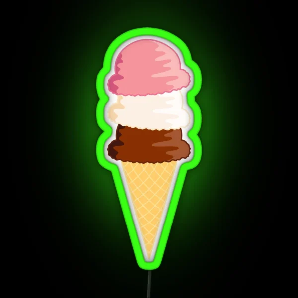 Ice Cream Cone RGB Neon Sign
