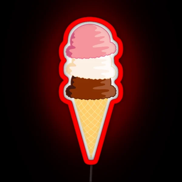 Ice Cream Cone RGB Neon Sign