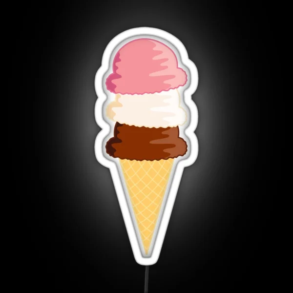 Ice Cream Cone RGB Neon Sign