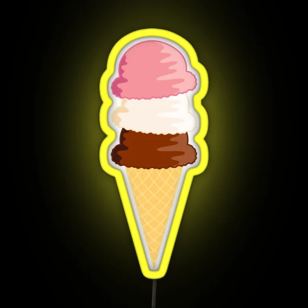 Ice Cream Cone RGB Neon Sign