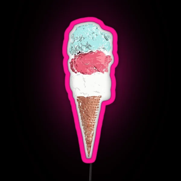 Ice Cream Cone RGB Neon Sign