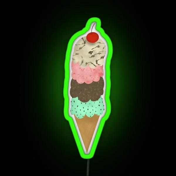 Ice Cream Cone RGB Neon Sign