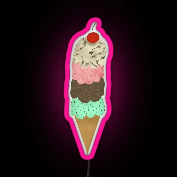 Ice Cream Cone RGB Neon Sign