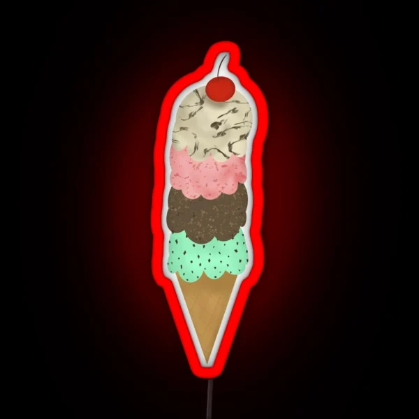 Ice Cream Cone RGB Neon Sign
