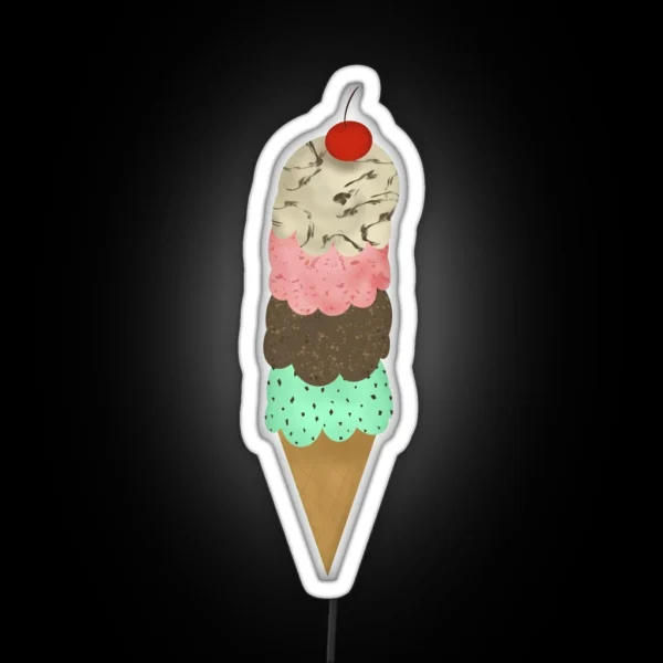 Ice Cream Cone RGB Neon Sign