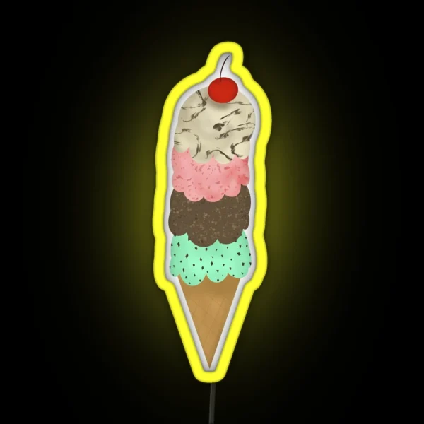 Ice Cream Cone RGB Neon Sign