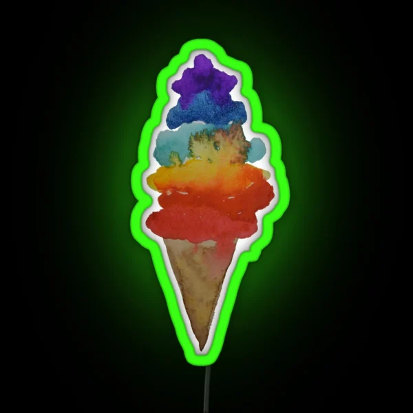 Ice Cream Cone RGB Neon Sign