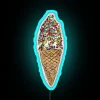 Colorful vintage inspired ice cream cone neon bar decor signage.