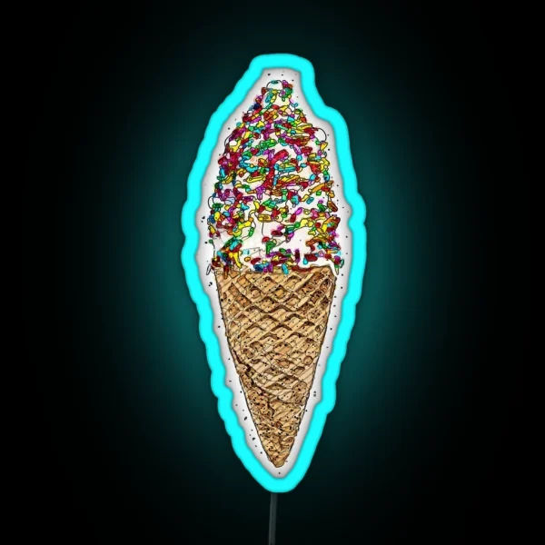 Ice Cream Cone RGB Neon Sign