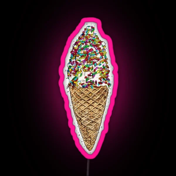 Ice Cream Cone RGB Neon Sign