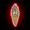Colorful neon decor accentuating sweet treats in a fun design