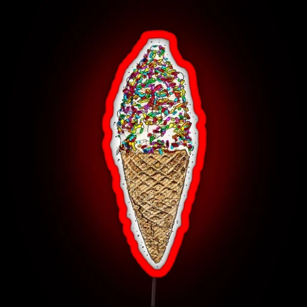 Ice Cream Cone RGB Neon Sign