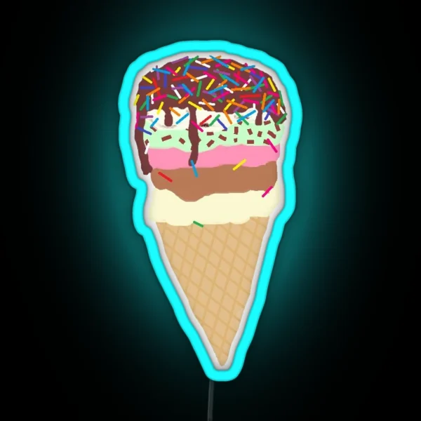 Ice Cream Cone RGB Neon Sign