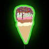 Vibrant Neon Ice Cream Cone Decorative Sign for Home Decor