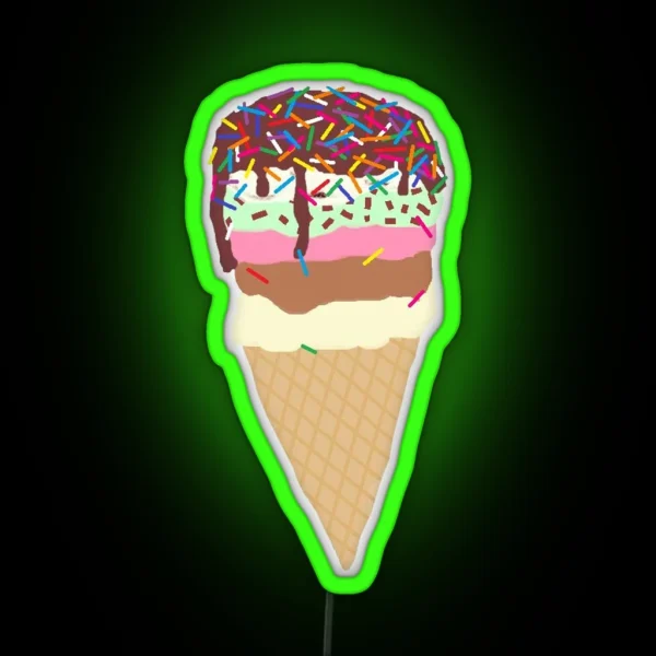 Ice Cream Cone RGB Neon Sign