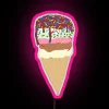 Colorful Ice Cream Cone Neon Sign with RGB Lighting Effect