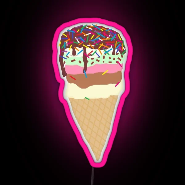 Ice Cream Cone RGB Neon Sign
