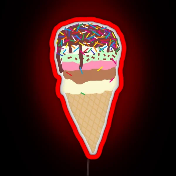 Ice Cream Cone RGB Neon Sign