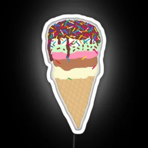 Ice Cream Cone RGB Neon Sign