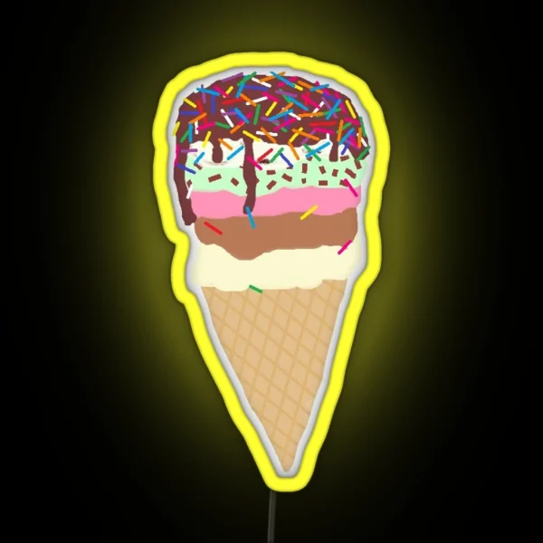 Ice Cream Cone RGB Neon Sign