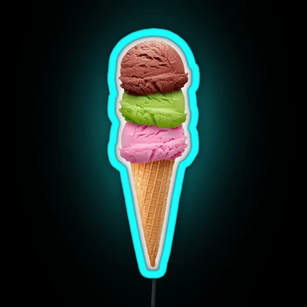 Ice Cream Cone RGB Neon Sign