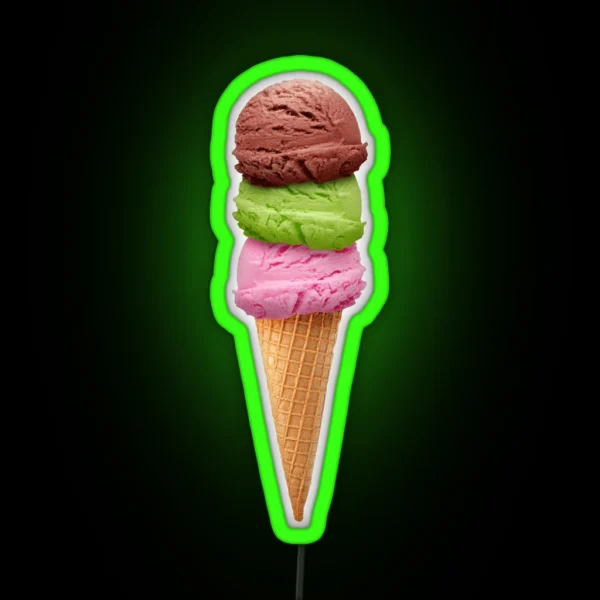Ice Cream Cone RGB Neon Sign