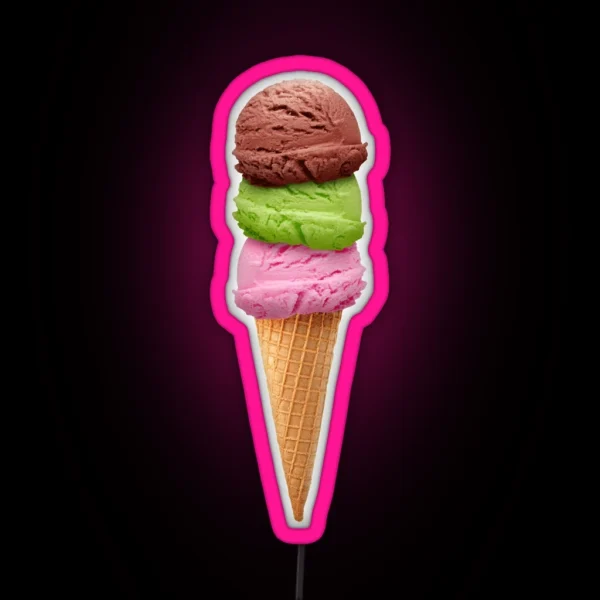 Ice Cream Cone RGB Neon Sign