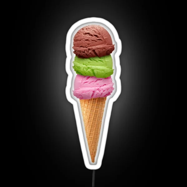 Ice Cream Cone RGB Neon Sign