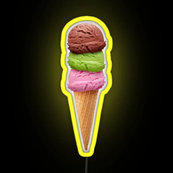 Ice Cream Cone RGB Neon Sign
