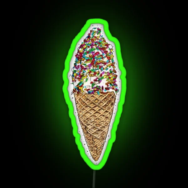 Ice Cream Cone RGB Neon Sign