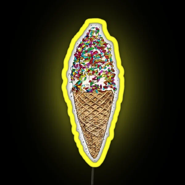 Ice Cream Cone RGB Neon Sign