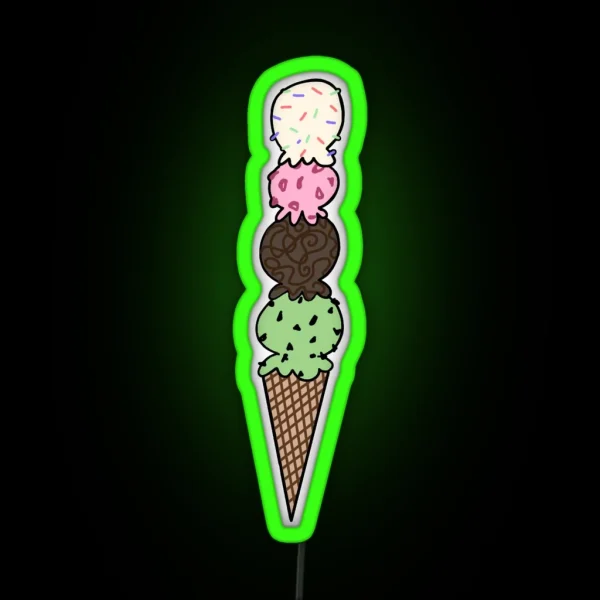 Ice Cream Cone RGB Neon Sign