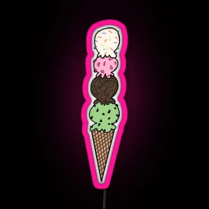 Ice Cream Cone RGB Neon Sign