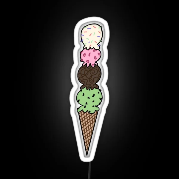 Ice Cream Cone RGB Neon Sign