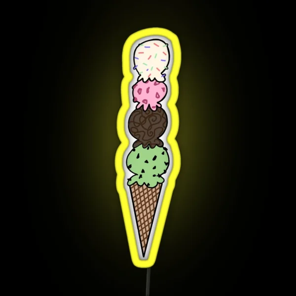 Ice Cream Cone RGB Neon Sign