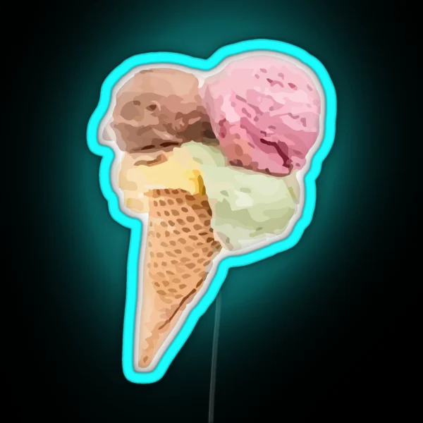 Ice Cream Cone RGB Neon Sign