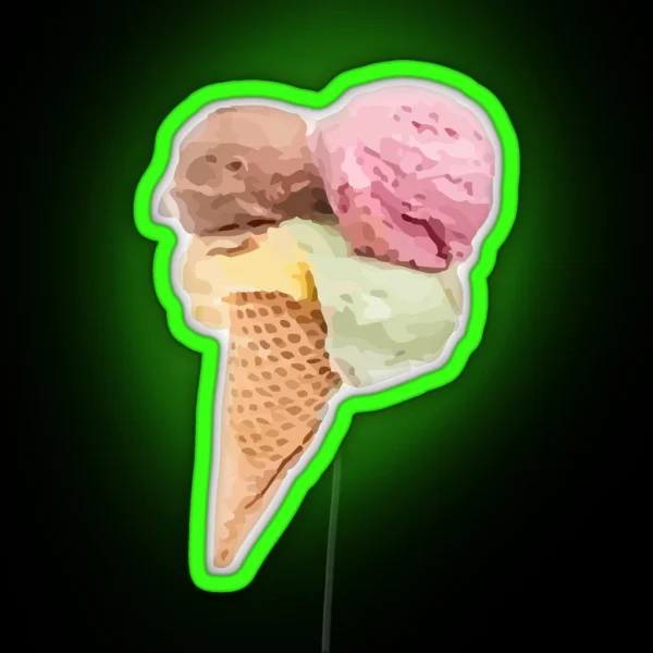 Ice Cream Cone RGB Neon Sign