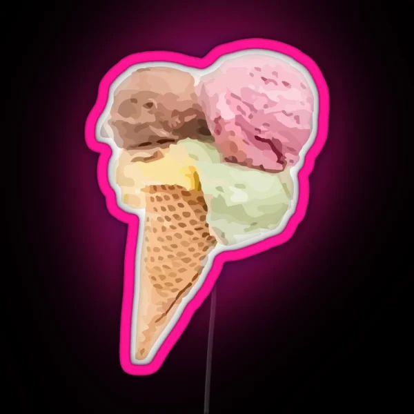 Ice Cream Cone RGB Neon Sign