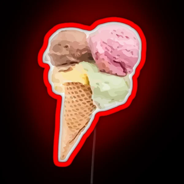 Ice Cream Cone RGB Neon Sign
